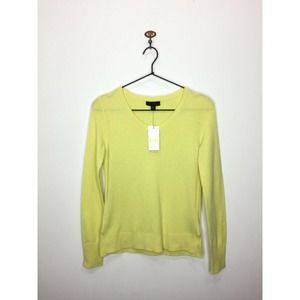 NWT Saks 5th Avenue Green Cashmere Sweater XS